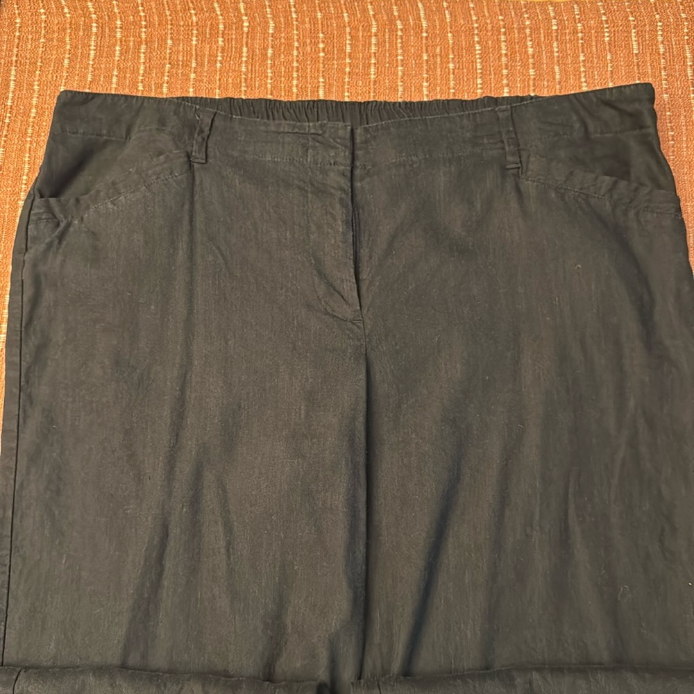 J. Jill Charcoal Black Linen Stretch Pants